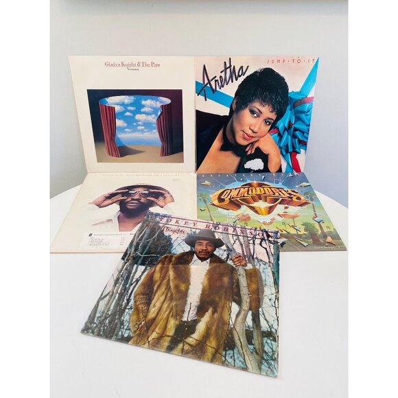 Lot of 5 R&B Record Albums Gladys Knight, Aretha, Smokey Robinson, Commodores - Picture 1 of 8